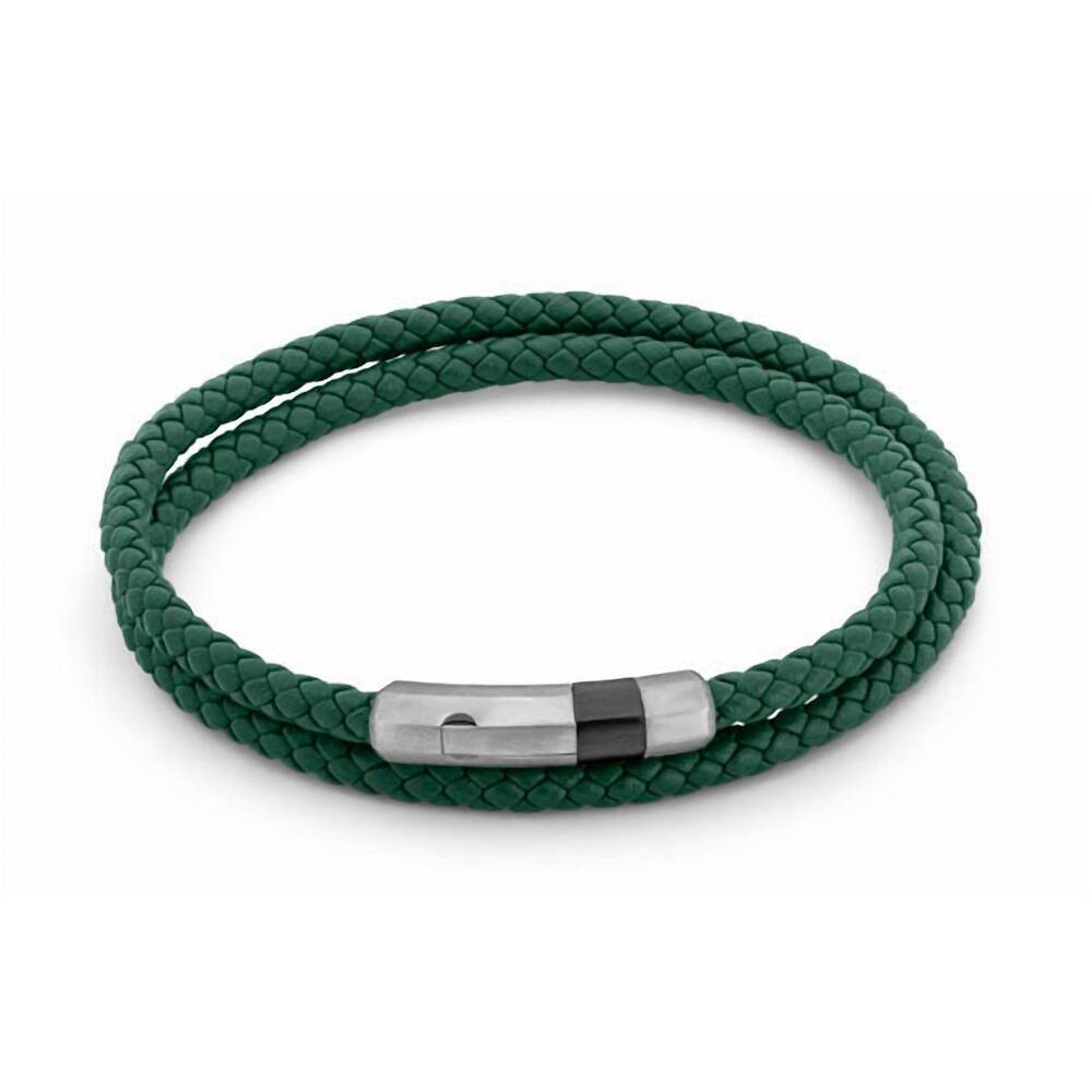 NEW TATEOSSIAN unisex octagon click pelle bracelet in green